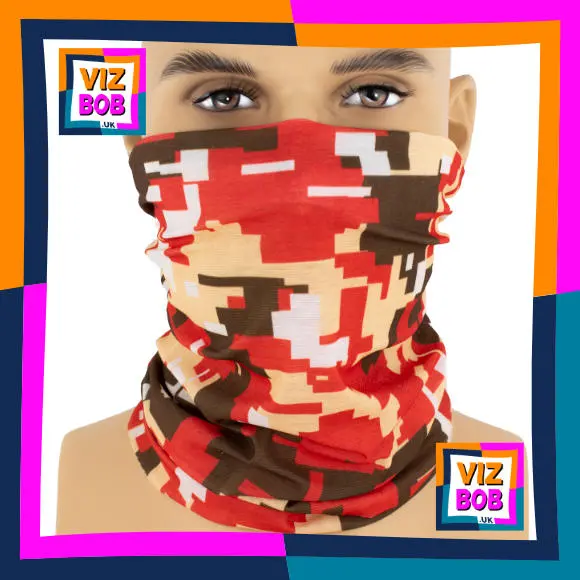Photo of the neck tube being worn as a face mask on a mannequin head