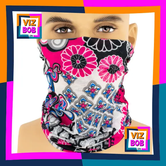 Photo of the neck tube being worn as a face mask on a mannequin head