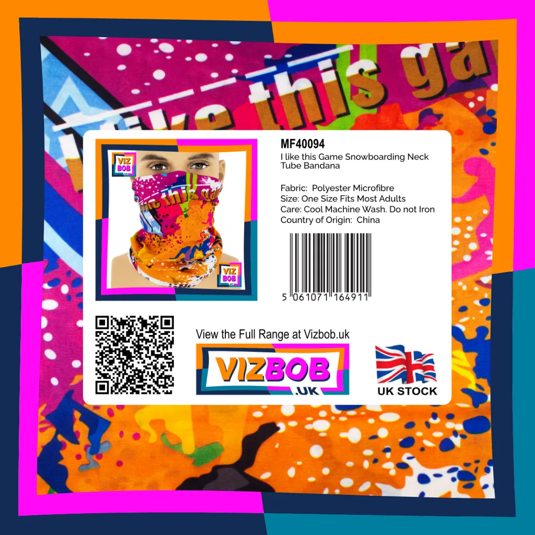 Photo of I like this Game Snowboarding Multicolour Neck Tube Bandana in retail packaging with label